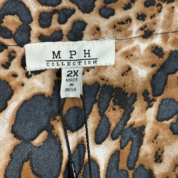 Mph Collection Sleeveless Mini Dress Womens Sz 2X Animal Print Button Down NWT - Picture 3 of 10